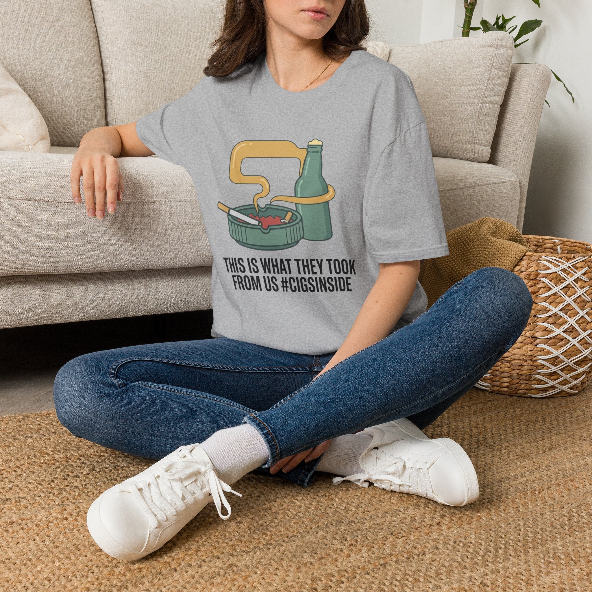 Cigs Inside Beer T-Shirt