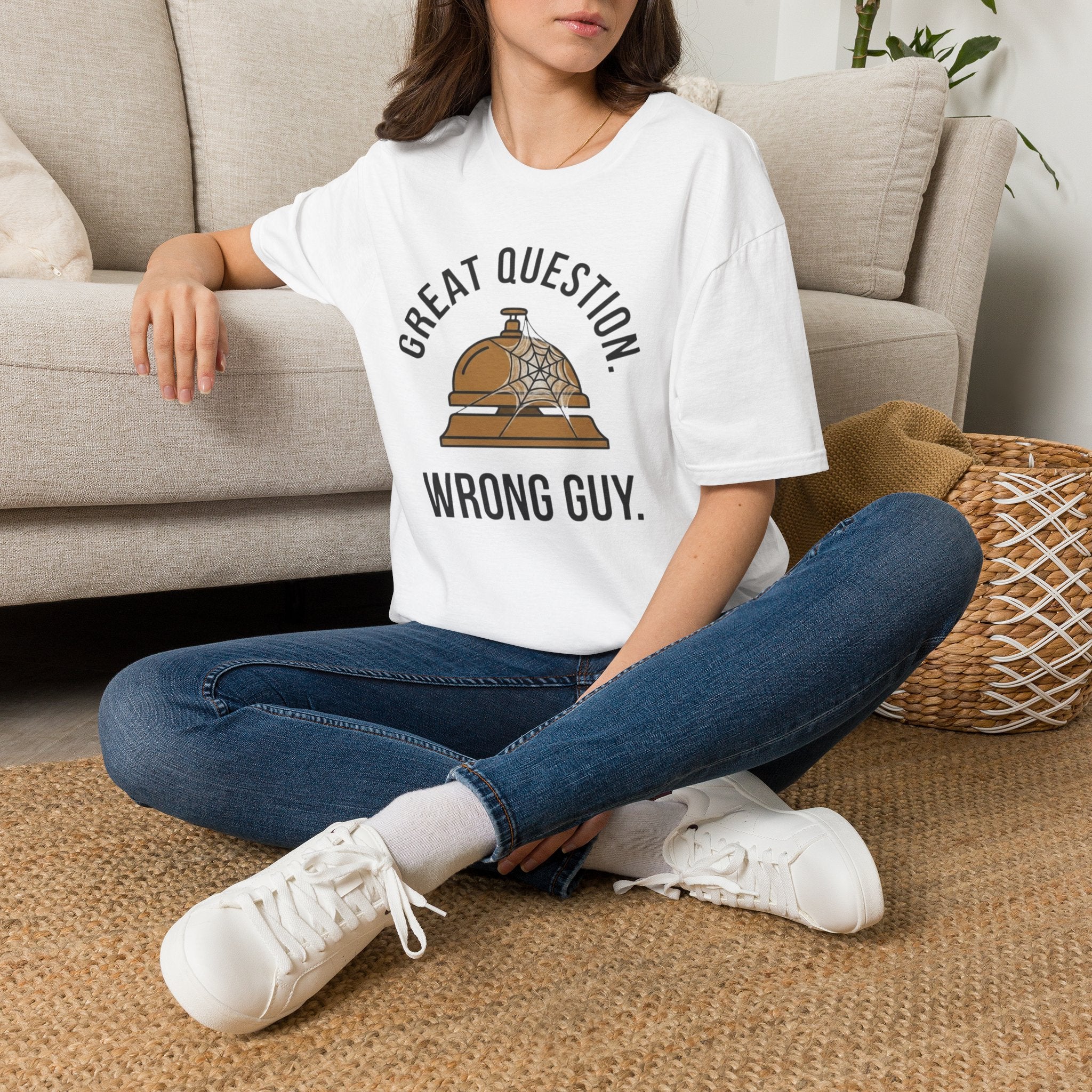 Great Question, Wrong Guy Bell T-Shirt