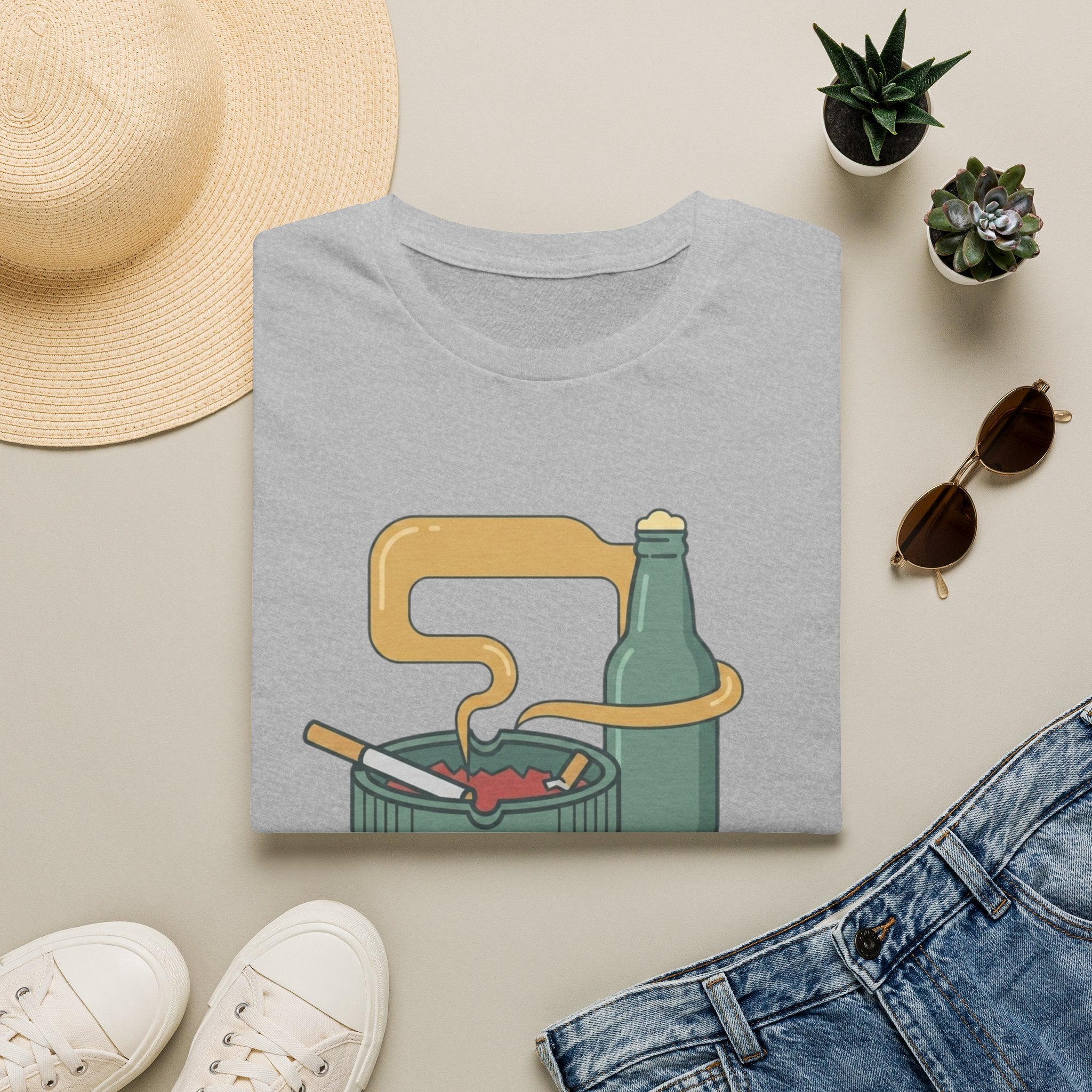 Cigs Inside Beer T-Shirt