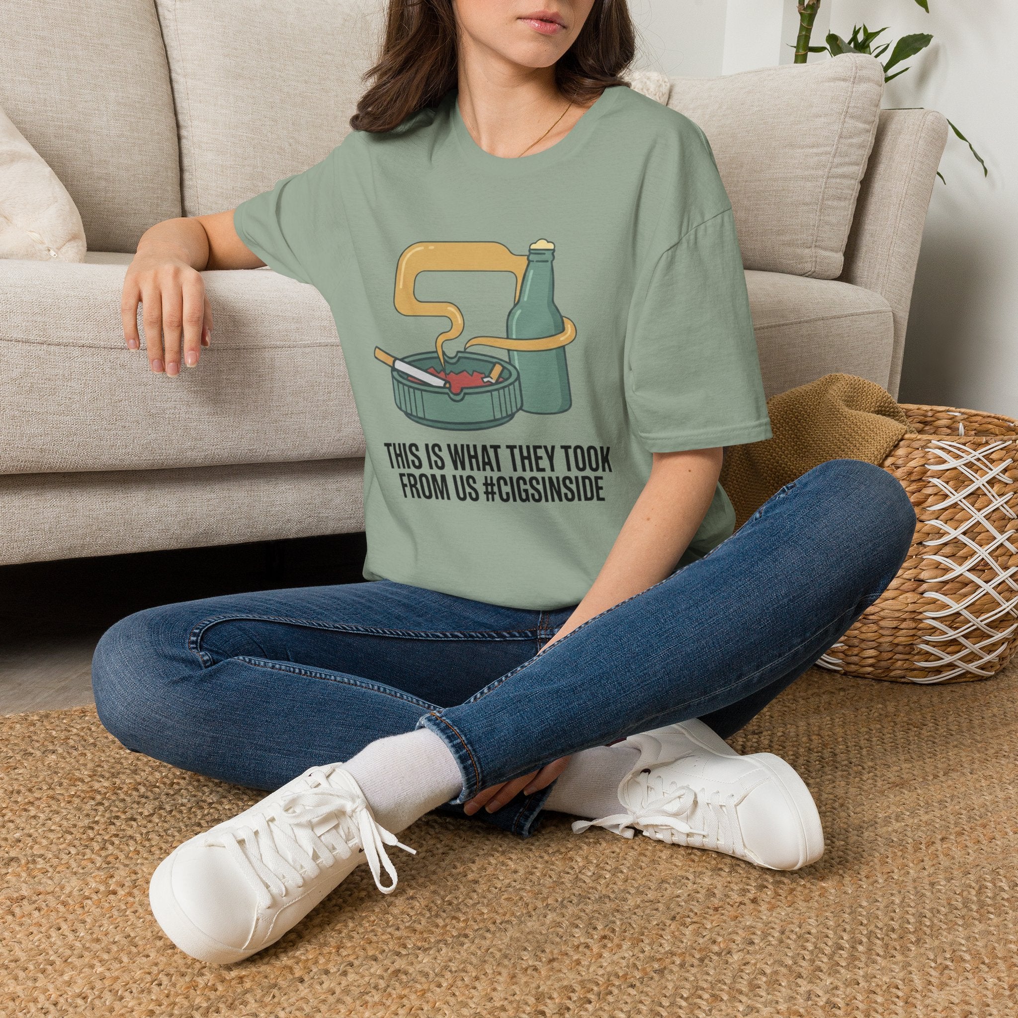 Cigs Inside Beer T-Shirt
